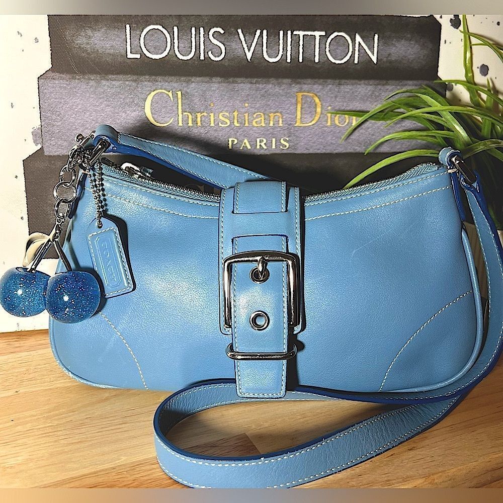 COACH 🩵Rare & HTF Vintage Hampton Demi Crossbody Bag Glacier Blue 🩵👜